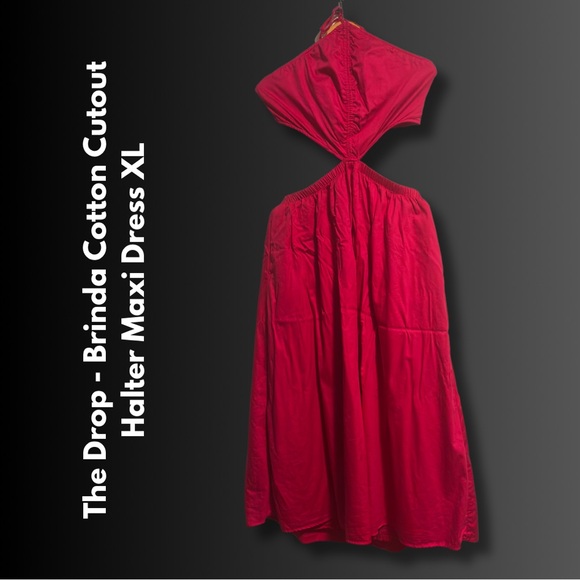 The Drop - Brinda Cotton Cutout Halter Maxi Dress XL - Picture 4 of 10